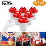 Perfect Egg Cooker, Egglettes, Hard Boiled Egg maker, Without The Shell, Nonstick Silicone, Egg Poachers, Free Avocado Knife, Quick Easy 6 Pack cups, BPA Free by EC Products