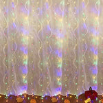 Juhefa Curtain Lights, USB Powered Fairy Lights String,IP64 Waterproof & 8 Modes Twinkle Lights for Parties, Bedroom Wedding,Valentines' Day Wall Decorations (300 LEDs,9.8x9.8Ft, Warm White)