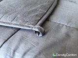 DensityComfort Premium Adult Weighted Blanket | 15 lbs Queen Size 60x80 | 100% Certified Oeko-TEX Cotton | Grey Heavy Throw Blanket with Glass Beads