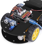 ELEGOO UNO R3 Project Smart Robot Car Kit V 3.0 Plus with UNO R3, Line Tracking Module, Ultrasonic Sensor, IR Remote Control etc. Intelligent and Educational Toy Car Robotic Kit for Arduino Learner