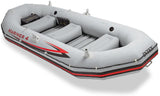 Intex Mariner 4, 4-Person Inflatable Boat Set with Aluminum Oars and High Output Air Pump (Latest Model)