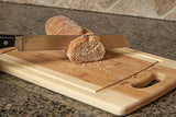 CC Boards 3-Piece Bamboo Cutting Board Set: Wooden butcher block boards with juice groove and handle; Slice veggies, bread or meat; great for serving cheese and crackers