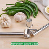 WAMDER Garlic Press,Stainless Steel Epicurean Professional Garlic Press/Mincer/Crusher/Chopper,Clean Easily Ginger Press,Mince /Crush / Chop Garlic Cloves /Ginger with Ease