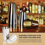 Stainless Steel Boston Shaker: 2-piece Set: 18oz Unweighted & 28oz Weighted Professional Bartender Cocktail Shaker