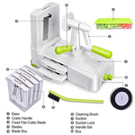 7-Blade Spiralizer Vegetable Slicer, Vegetable Spiralizer Chopper Plus Free Brash&Container &Lid with 7/420-grade Blade, Powerful Anti-Slip Sucker Spiral Slicer for Zucchini Noodles&Veggie Pasta Maker