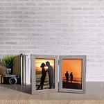 Amazing Roo Hinged Picture Frame Double Folding 4x6 Photo Frame, Takes 4 Standard 6 x 4 inch Photographs, 2 Landscape and 2 Portrait Style Decorate Desktop