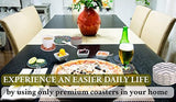 ENKORE Absorbent Coasters For Drinks - 6 Pretty Mandala Patterns on Big Ceramic Stones with Cork Back, Use as Elegant Home Decor and Save Your Furniture From Damage By Water Stain And Marks, No Holder