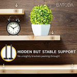 BATODA - 6" Solid Steel Floating Shelf Bracket (4 pcs) - Blind Shelf Supports - Hidden Brackets for Floating Wood Shelves - Invisible Support for Any Type of Shelf – Screws and Wall Plugs Included