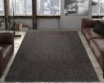 Ottomanson Cozy Color Solid Contemporary Living and Bedroom Soft Shag Area Rug, 5'3" L x 7'0" W, Gray