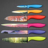 Cosmos Kitchen Knife Set in Gift Box - Unique Gifts For Men and For Women - 6-Piece Colorful Cooking Chef Knives Set
