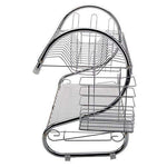 Zippem 2-Tier Dish Drying Rack – Dish Drainer, Chrome Plating Dish Rack, Includes Utensil Holder, and Drain Board, Silver 15.74 x 14.57 x 9.84 Inches