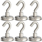 GREATMAG Magnetic Hooks, 80 lbs Heavy Duty Magnet Hooks, Super Powerful Neodymium Magnets for Hanging, 1.26" Diameter, Pack of 6