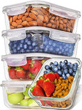 [5-Pack,36oz] Glass Meal Prep Containers - Glass Food Storage Containers with Lids - Food Containers Food Prep Containers Glass Storage Containers with lids Glass Containers Glass Lunch Containers