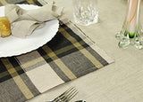 COTTON CRAFT 12 Pack 100% Cotton Checks Oversized Dinner Napkins – Black Beige - Size 20x20