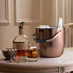 2.8 Litre Ice Bucket Insulated Stainless Steel Double Wall with Lid and Ice Tongs, Copper