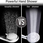 VOLUEX Handheld Shower Head with Hose - High Pressure 6 Setting Spray 4.3" Face Hand Held Adjustable Bracket Detachable Removable Water Saving Rainfall Showerheads