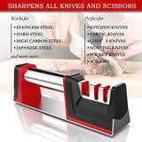 Professional Kitchen Knife Sharpener JOSO 3 Stage Stainless Steel Chef Knife Sharpener with Diamond Tungsten Ceramic for Dull Steel, Paring, Chefs and Pocket Knives, Sharpens Scissors Quickly