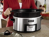 Crockpot SCCPVI600-S 6-Quart Countdown Programmable Oval Slow Cooker with Stove-Top Browning, Stainless Finish