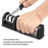 Knife Sharpener, Safe Kitchen Knife Sharpeners Handle for Straight and Serrated Knives Diamond Coated Quickly, Safe and Easy to Use by Hilife