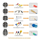 IWISS Crimping Tool Kits with Wire Stripper and Cable Cutters Suitable for Non-insulated & Insulated Cable End-sleeves Terminals or Ferrules with 5 Changeable Die Sets in Oxford Bag