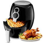 Homeleader Air Fryer, 2.6 Liter Hot Air Fryer, 1400W Oil Free Air Cooker with Timer & Temperature Control, Auto Shut Off, Black