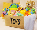 Bondream 22" L x 13" W x 11"Jute Toy Storage Toy Chest Bin Basket,Well Holding Shape,Water-Resistant,Collapsible Box Organizer Perfect for organizing Baby Toy,Kid Toy,Baby...