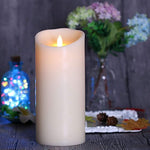 Luminara Flameless Candle Dancing Wick Pillar LED Candle with Remote & Timer, 3.5-inch by 5-inch Ivory ¡­