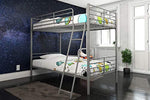 DHP Tailor Convertible Bunk bed, Converts to two Twin Beds, Twin-over-Twin, Silver