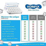 Komax Biokips Ice Cube Trays With Locking Lid | [4-Pack Set] Small Ice Cube Trays With Lid | Ice Cube Maker for Cool Drinks, Bourbon, Whiskey & Cocktails | FDA-Approved & BPA-Free Ice Cube Mold Tray