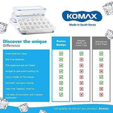 Komax Biokips Ice Cube Trays With Locking Lid | [4-Pack Set] Small Ice Cube Trays With Lid | Ice Cube Maker for Cool Drinks, Bourbon, Whiskey & Cocktails | FDA-Approved & BPA-Free Ice Cube Mold Tray