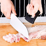 Hulless Stainless steel Onion Holder for Slicing, Vegetable Potato Cutter Slicer, Onion cutting tool, Stainless steel Cutting Kitchen gadgets.