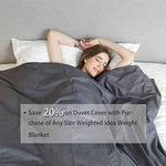 Weighted Idea Removable Duvet Covers for Weighted Blanket | Dark Grey | 100% Cotton Duvet Cover | 36''x48''