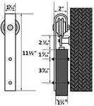 TE DEUM 6.6 FT"J" Shape Heavy Duty Basic Sliding Barn Door Hardware Kit Wood Door Sliding | Easy to Connect and Install | for Kitchen,Living Room,cabinets,Bathroom(Black)