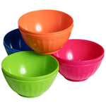 Klickpick Home Set Of 8 - 28 Ounce Plastic Bowls For Cereal, Soup, Ice Cream, Salad, Pasta, Fruit l 4 Classic Colors l Dishwasher Safe