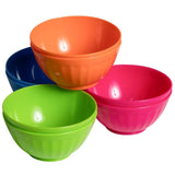 Klickpick Home Set Of 8 - 28 Ounce Plastic Bowls For Cereal, Soup, Ice Cream, Salad, Pasta, Fruit l 4 Classic Colors l Dishwasher Safe