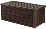 Keter Westwood 150 Gallon Resin Large Deck Box - Organization and Storage for Patio Furniture, Outdoor Cushions, Garden Tools and Pool Toys, Dark Grey