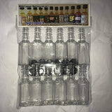 Mini SQUARE Plastic Alcohol 50ml Liquor Bottle Shots + Caps (12)