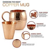 Kitchen Science Moscow Mule Hammered Copper 16 Ounce Drinking Mug, Set of 4 (4) (4)