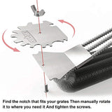 Grill Brush Scraper Universal Fit - Adjustable BBQ Grill Accessories Cleaning Kit - 12 Grooves Safe 18" Stainless Steel Barbecue Grill Cleaner Wizard Tools Weber Gas/Charcoal Grilling Grates