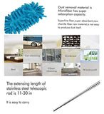 Phoenixes Retractable Long-Reach Washable Dusting Brush Microfiber Hand Duster with Telescoping Pole