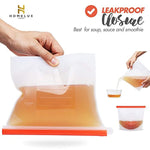 HOMELUX Reusable Silicone Food Storage Bags | Sandwich, Sous Vide, Liquid, Snack, Lunch, Fruit, Freezer Airtight Seal | BEST for preserving and cooking | UPGRADED SIZE - 2 Large & 2 small