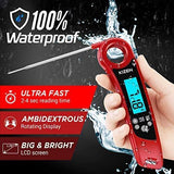 Kizen Instant Read Meat Thermometer- Waterproof Ambidextrous Thermometer with Backlight & Calibration.