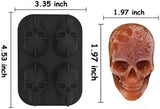 2 Pack 3D Silicone Skull Mold Ice Cube Mold, Onidoor Creative Candy Sugar Chocolate Mold Maker