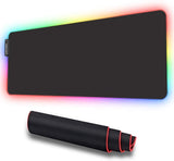 LED RGB Gaming Mouse Pad - 10 Light Modes Extended Computer Keyboard Mat with Durable Stitched Edges and Non-Slip Rubber Base, High-Performance Large Mouse Pad Optimized for Gamer 31.5X11.8X0.15Inch