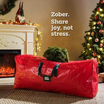 Artificial Christmas Tree Storage Bag - Fits Up to 7.5 Foot Holiday Xmas Disassembled Trees with Durable Reinforced Handles & Dual Zipper by ZOBER