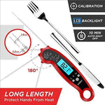 Kizen Instant Read Meat Thermometer- Waterproof Ambidextrous Thermometer with Backlight & Calibration.