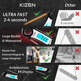 Kizen Instant Read Meat Thermometer- Waterproof Ambidextrous Thermometer with Backlight & Calibration.