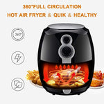 Homeleader Air Fryer, 2.6 Liter Hot Air Fryer, 1400W Oil Free Air Cooker with Timer & Temperature Control, Auto Shut Off, Black