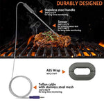 Bluetooth Meat Thermometer, Wireless Digital Barbecue Thermometer, Smart BBQ Thermometer with Two Stainless Steel Probes Remote Monitors for Cooking/Smoker/Kitchen/Oven/Grill, Support iOS and Android