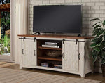 Martin Svensson Home Taos 65" TV Stand, Antique White & Aged Distressed Pine, Antique White and Aged Distressed Pine